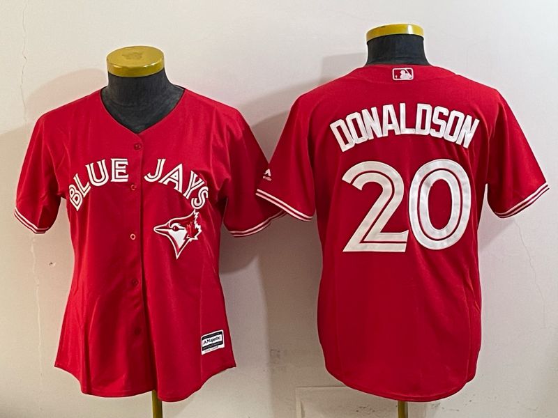 Women 2025 Nike Toronto Blue Jays #20 Donaldson red Game MLB Jersey 02->women mlb jersey->Women Jersey